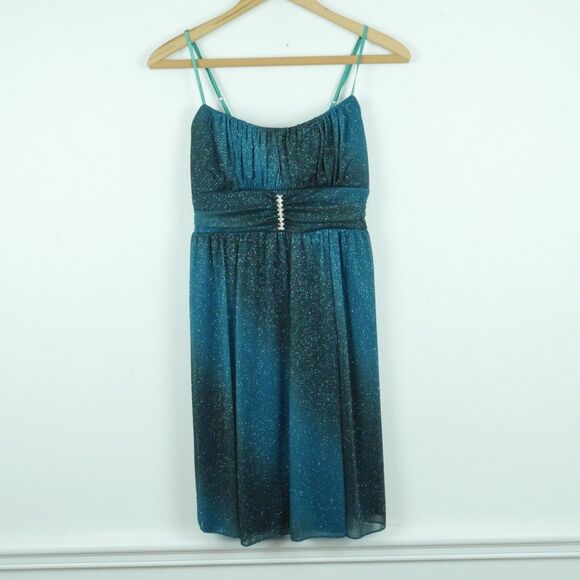 Vintage S M Babydoll Dress Princess Glitter Y2K Sheer Mesh Empire Waist Girly - Picture 1 of 8
